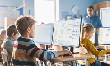 young people at computers 