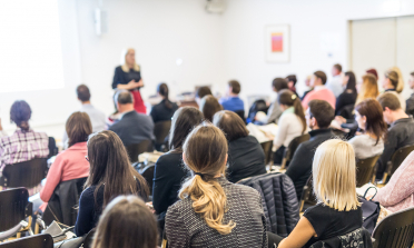 group of people at a lecture