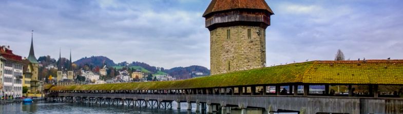 Chapel Bridge over Reuss River, Lucerne, Switzerland