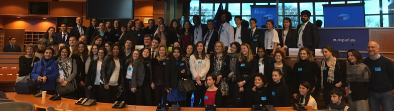 Participants in the Europe Begins in Lampedusa event at the European Parliament