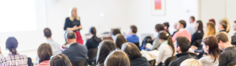 group of people at a lecture