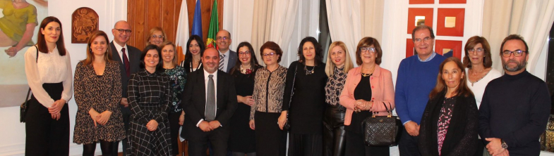 Members of the Cypriot and Portuguese delegations at the Embassy of the Republic of Cyprus in Lisbon